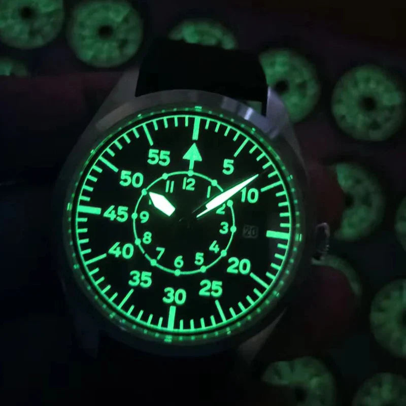 Relógio Militar Automático Pilot Aviator Marrom | URBANO'S