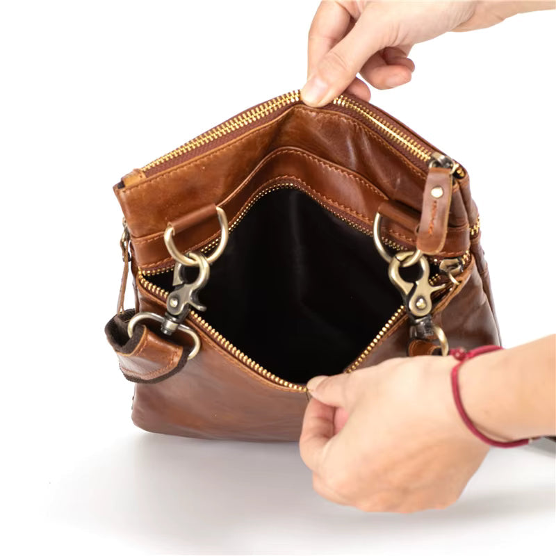 Shoulder Bag em Couro Legítimo Vicenza Marrom | URBANO'S