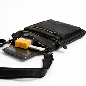 Shoulder Bag em Couro Legítimo Vicenza Preta | URBANO'S