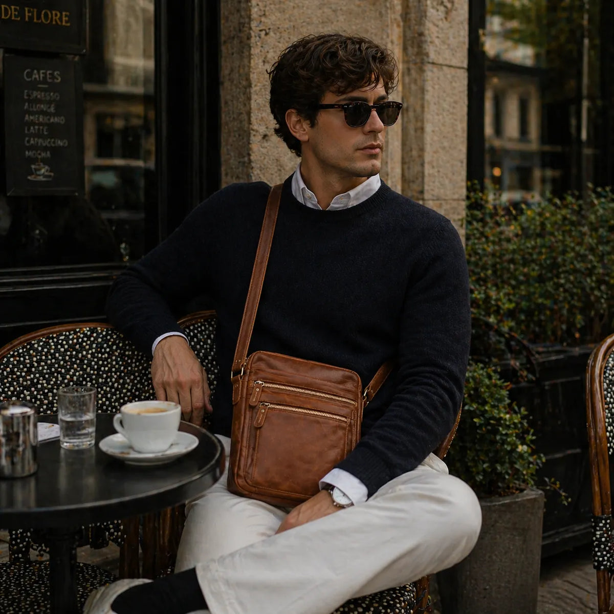 Shoulder Bag em Couro Legítimo Vicenza Marrom | URBANO'S
