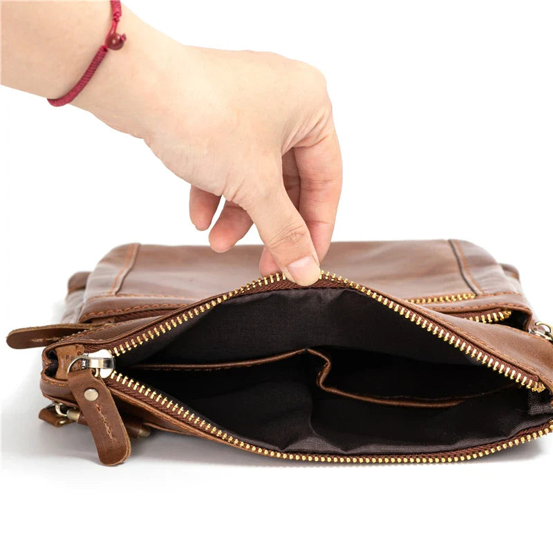 Shoulder Bag em Couro Legítimo Vicenza Marrom | URBANO'S
