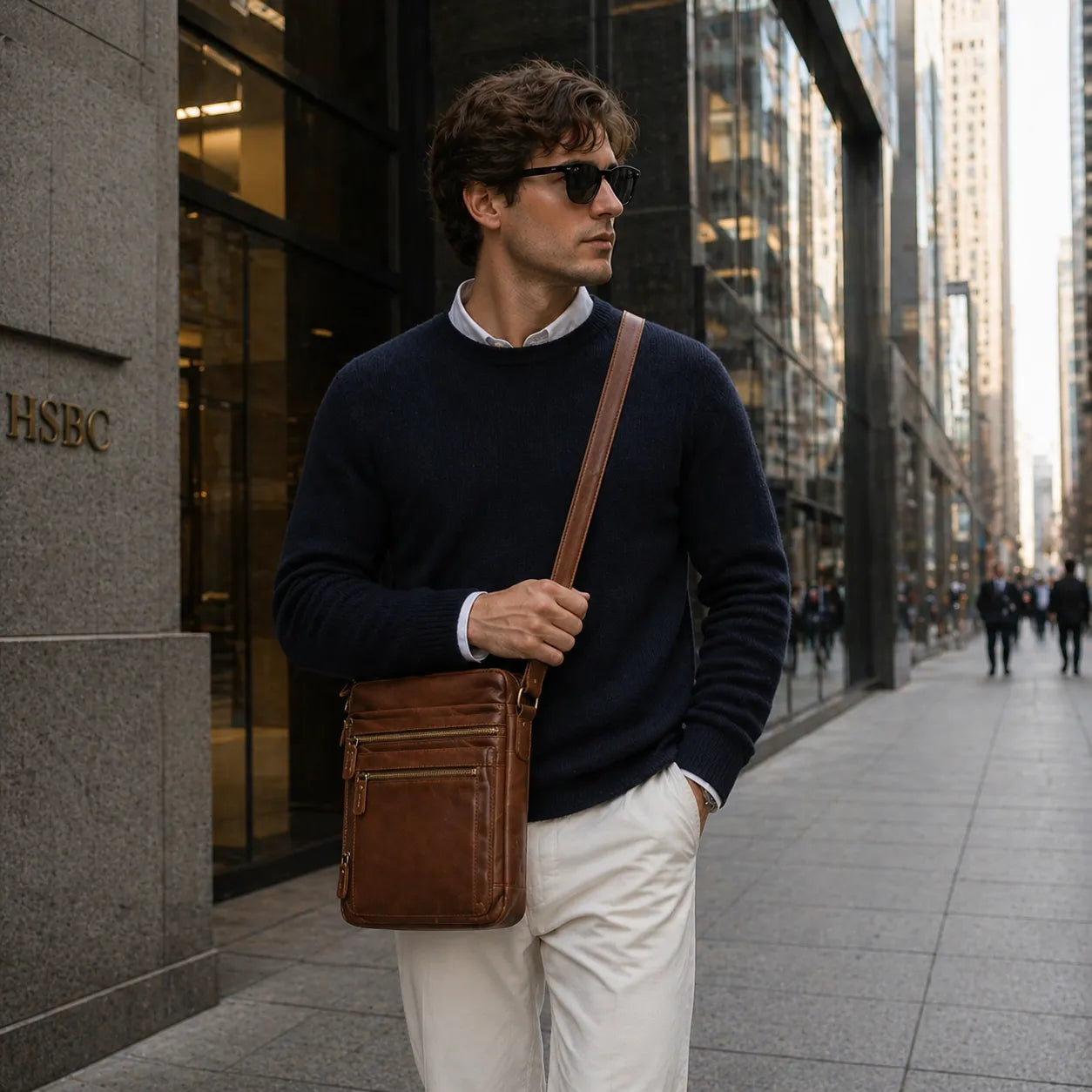 Shoulder Bag em Couro Legítimo Vicenza Marrom | URBANO'S