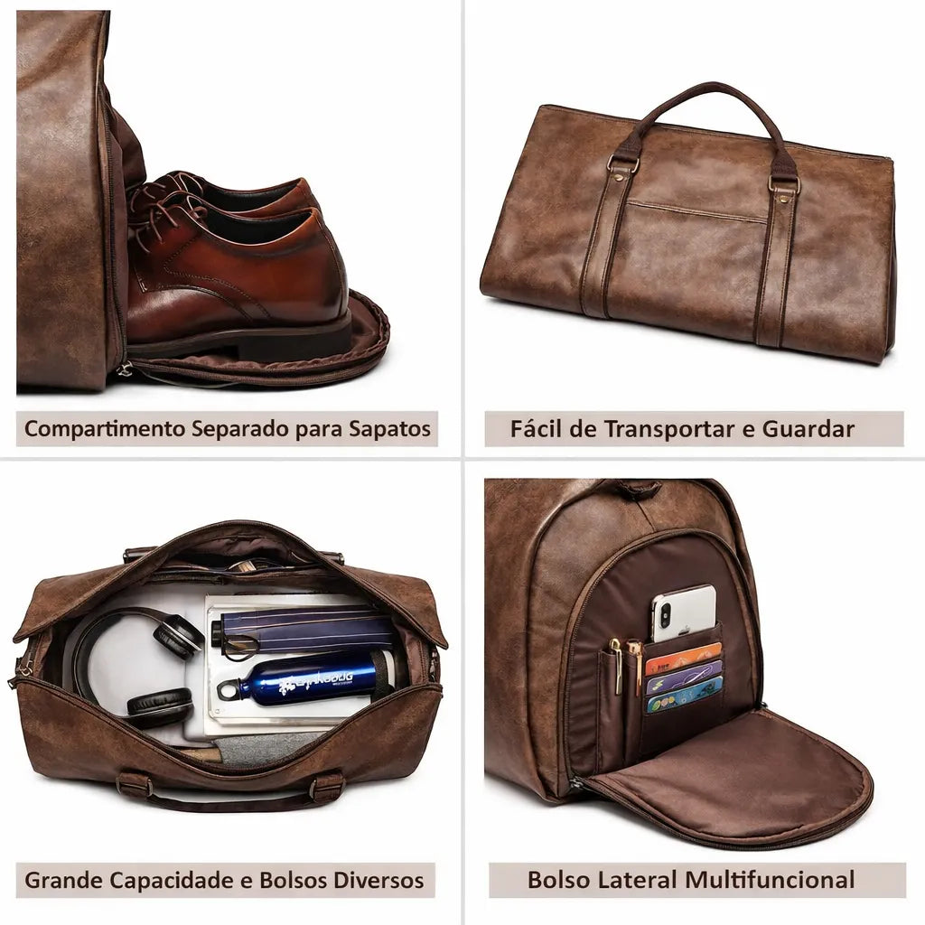 Bolsa de Viagem Cavaliere Marrom | URBANO'S