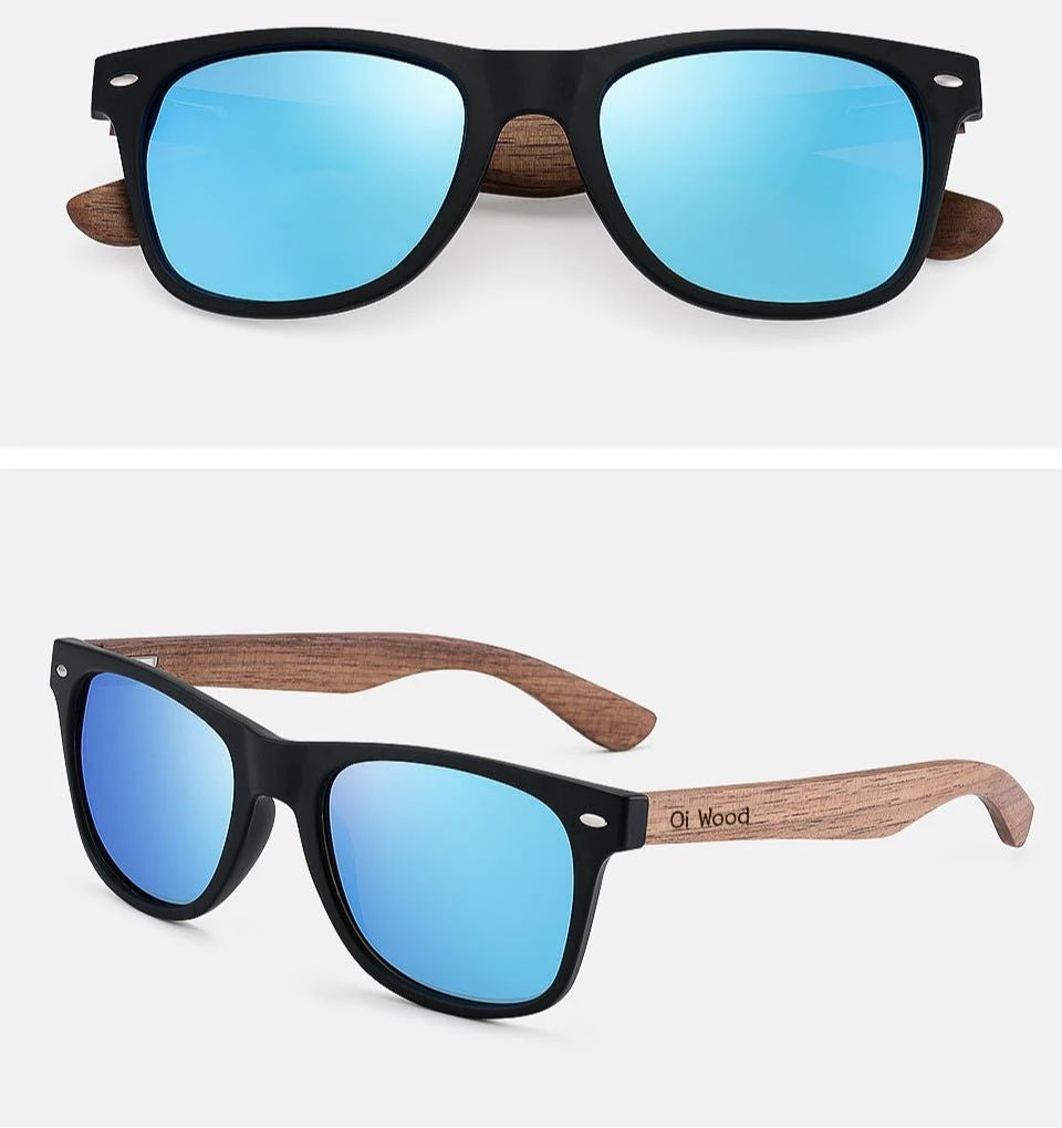 Óculos de Sol Masculino Wood Azul | URBANO'S