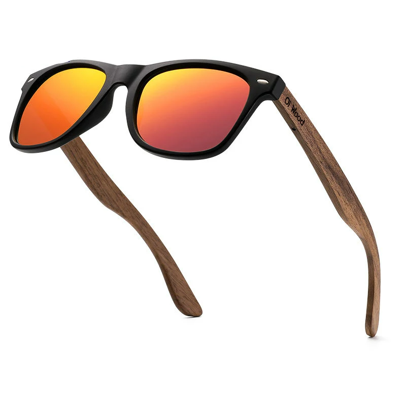 Óculos de Sol Masculino Wood Vermelho | URBANO'S