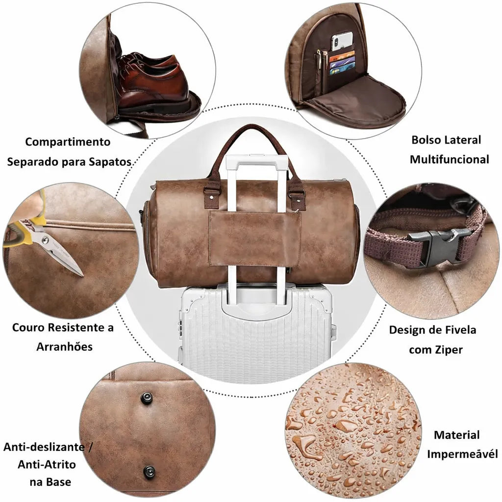 Bolsa de Viagem Cavaliere Marrom | URBANO'S