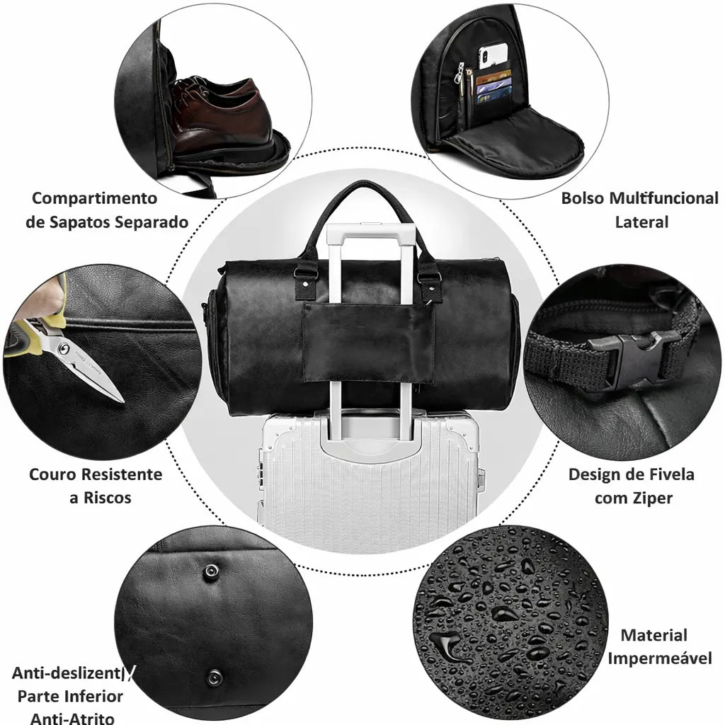 Bolsa de Viagem Cavaliere Preta | URBANO'S