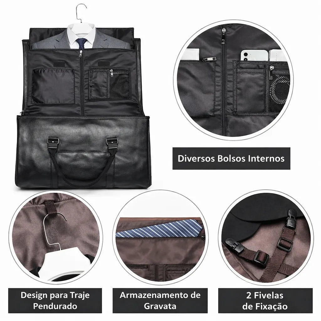 Bolsa de Viagem Cavaliere Preta | URBANO'S