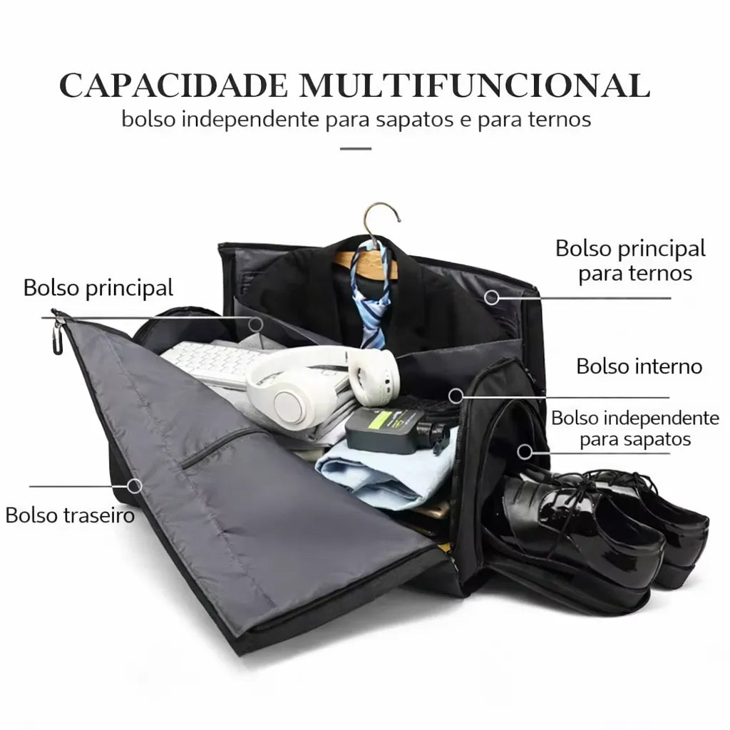 Bolsa de Viagem Vittore Preta | URBANO'S