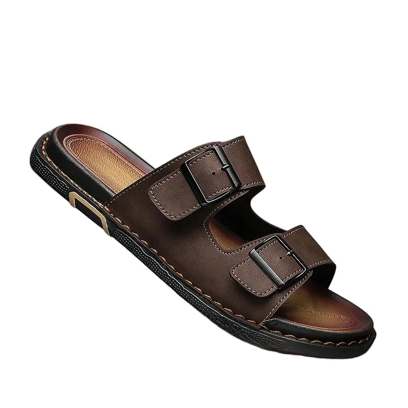 Sandália Masculina Papete em Couro Piacenza | URBANO'S