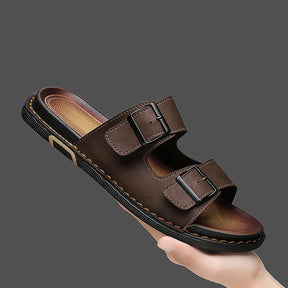 Sandália Masculina Papete em Couro Piacenza | URBANO'S