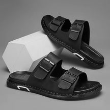 Sandália Masculina Papete em Couro Piacenza | URBANO'S