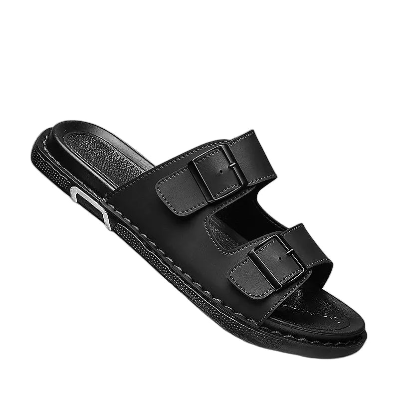 Sandália Masculina Papete em Couro Piacenza | URBANO'S